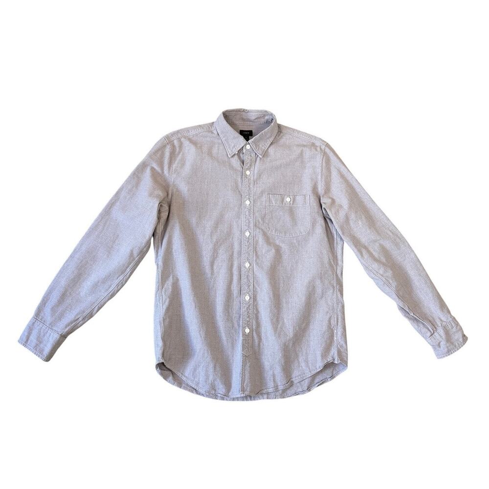 J.Crew Shirt MENS M Gray Button Down Long Sleeve Cotton Rugged Minimalist